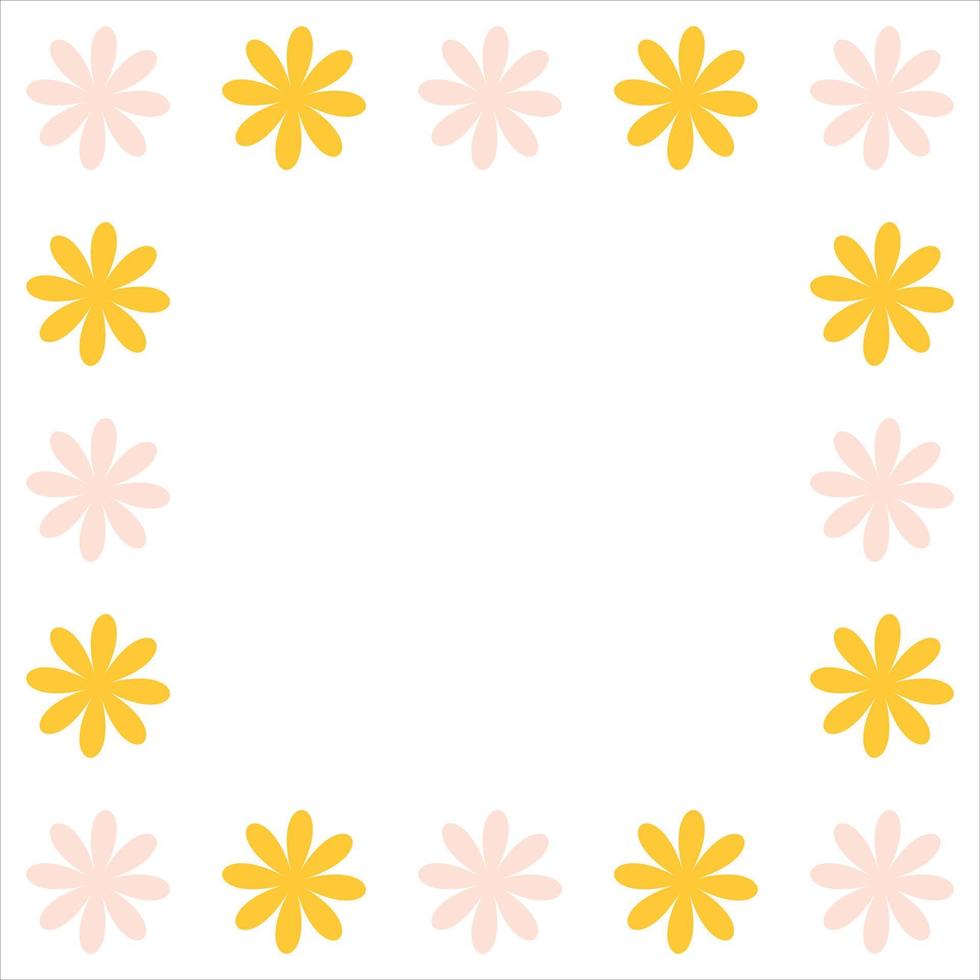 Flowers border template vector