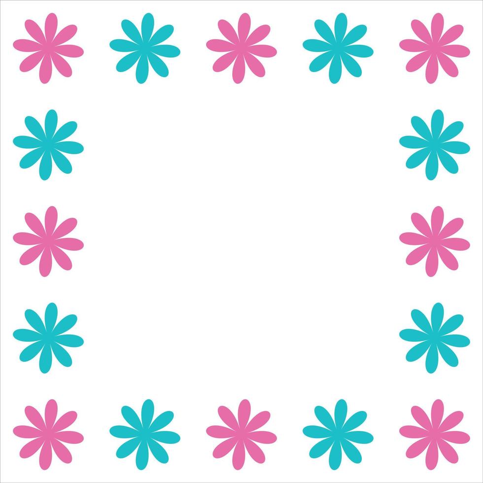 Flowers border template vector