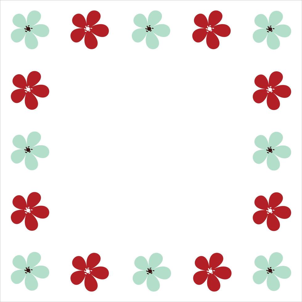 Flowers border template vector