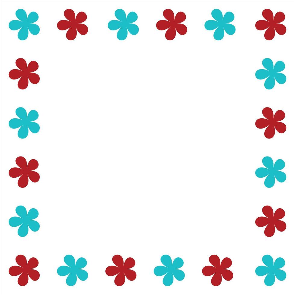 Flowers border template vector