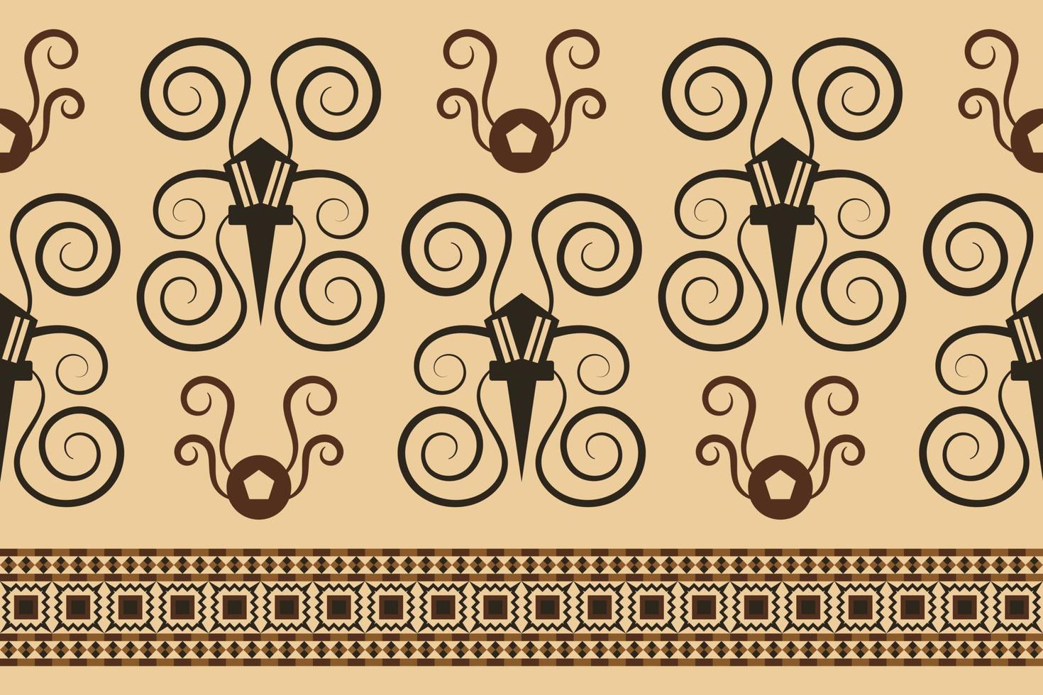 Ethnic fabric pattern geometric style. Sarong Aztec Ethnic oriental pattern traditional orange background. Abstract,vector,illustration. use for texture,clothing,wrapping,decoration,carpet. vector