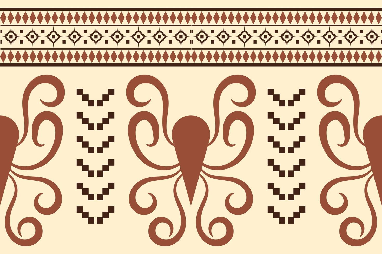 Ethnic fabric pattern geometric style. Sarong Aztec Ethnic oriental pattern traditional orange background. Abstract,vector,illustration. use for texture,clothing,wrapping,decoration,carpet. vector