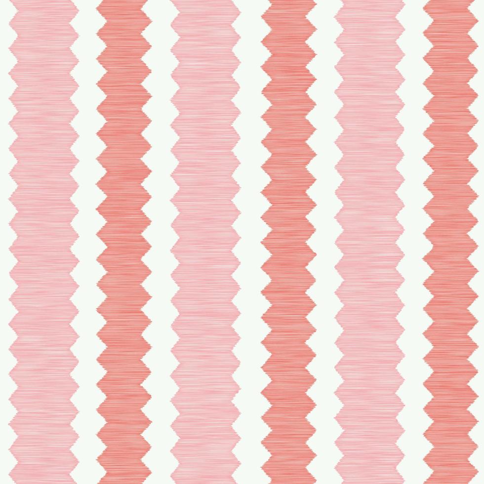 Seamless vector Ikat white pink background fabric pattern stripe zig zag unbalance stripe patterns cute vertical pink red pastel color stripes size grid for valentine day love fabric pattern.