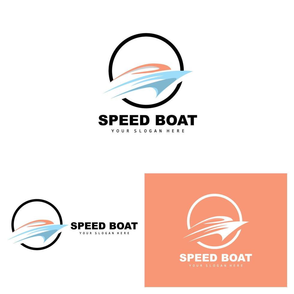 Cargo Ship Logo, Fast Cargo Ship Vector, Sailboat, Design For Ship Manufacturing Company, Waterway Sailing, Marine Vehicles, Transport, Logistics vector