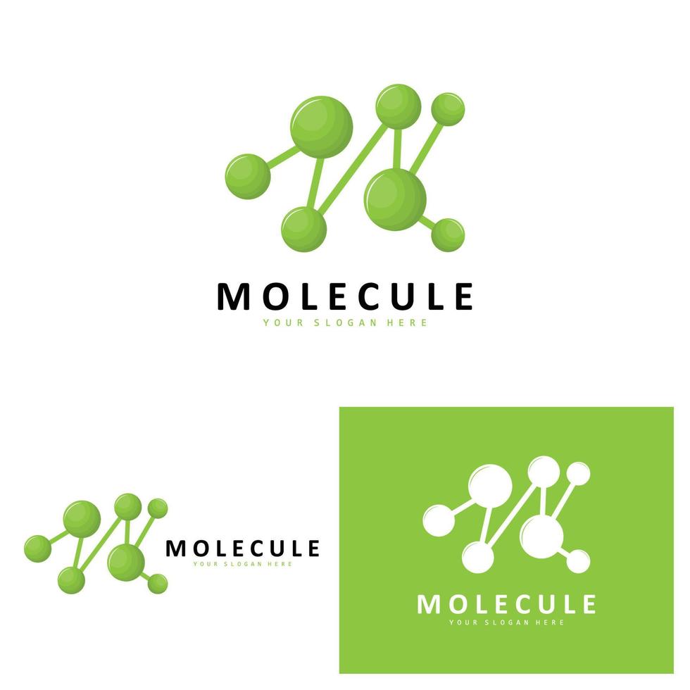 logotipo de neurona, diseño de logotipo de molécula, vector e ilustración de plantilla