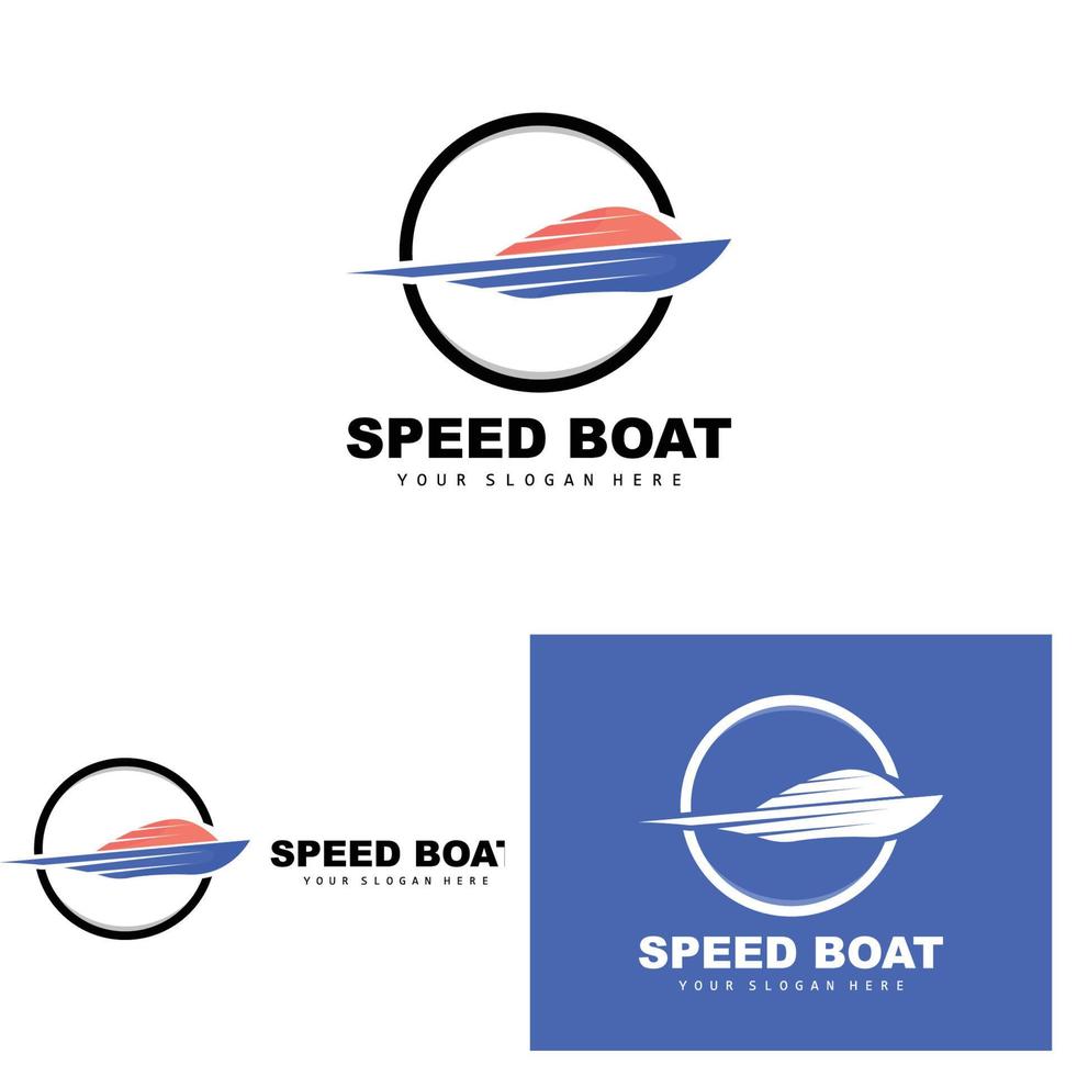 logotipo de buque de carga, vector de buque de carga rápida, velero, diseño para empresa de fabricación de buques, navegación fluvial, vehículos marinos, transporte, logística