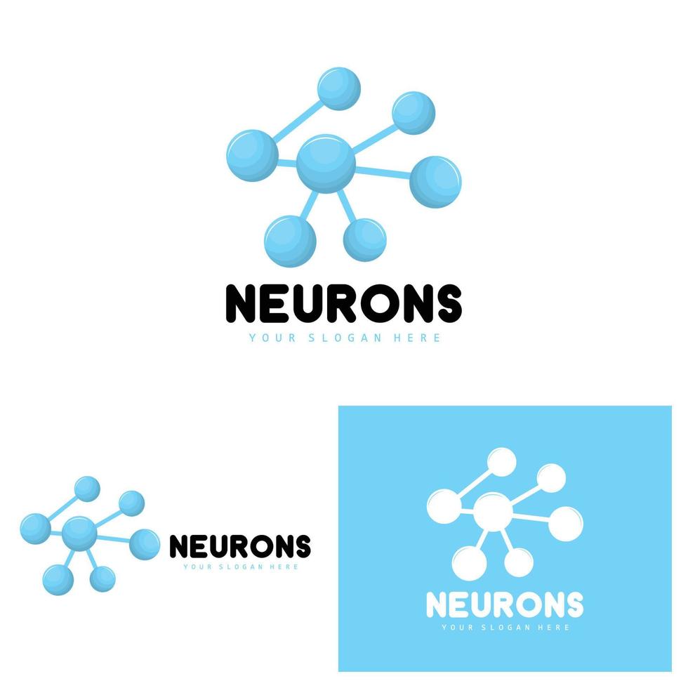 logotipo de neurona, diseño de logotipo de molécula, vector e ilustración de plantilla