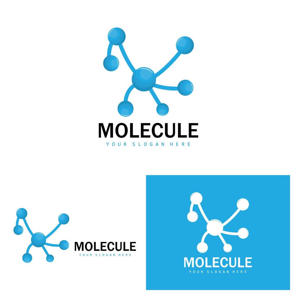 logotipo de neurona, diseño de logotipo de molécula, vector e ilustración de plantilla