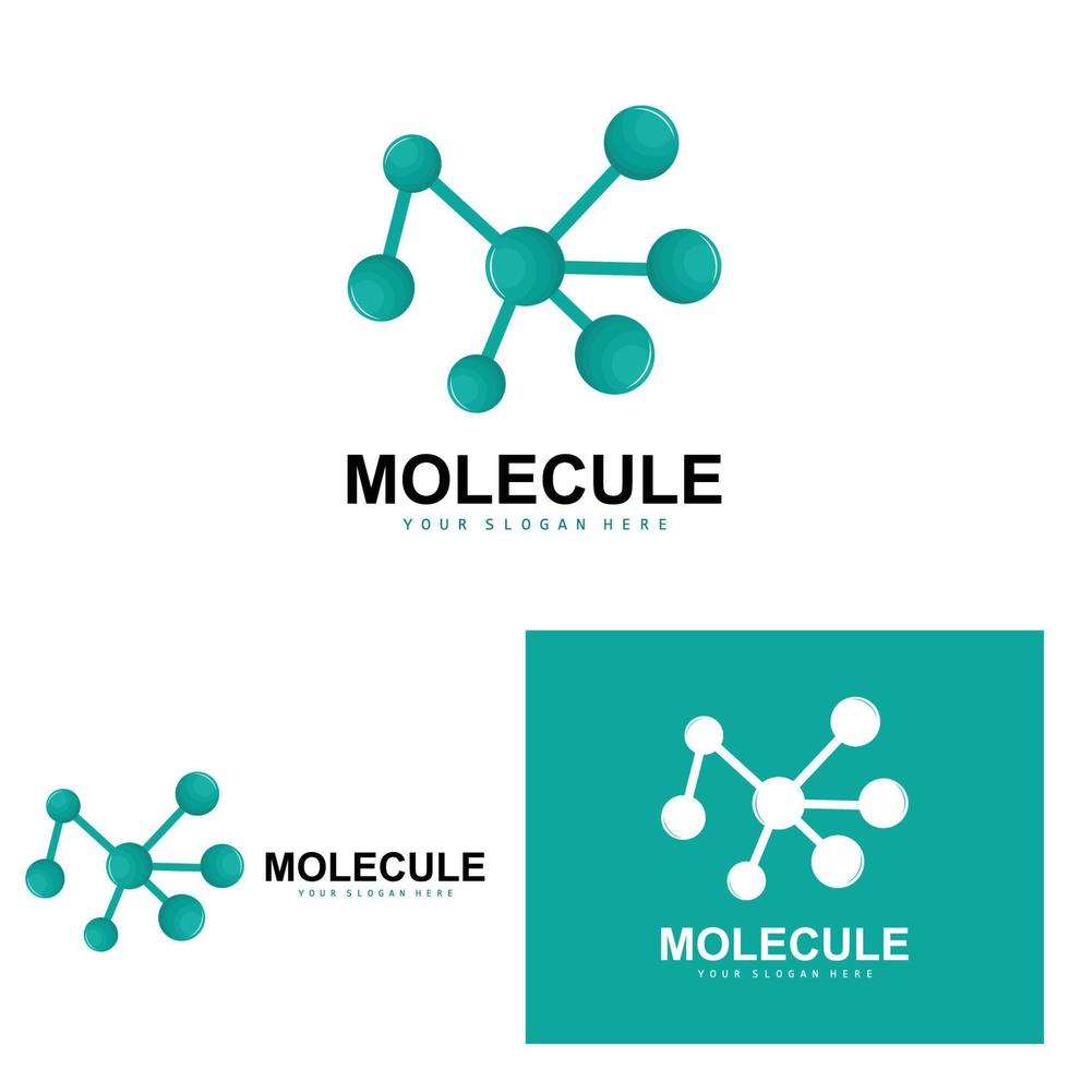 logotipo de neurona, diseño de logotipo de molécula, vector e ilustración de plantilla