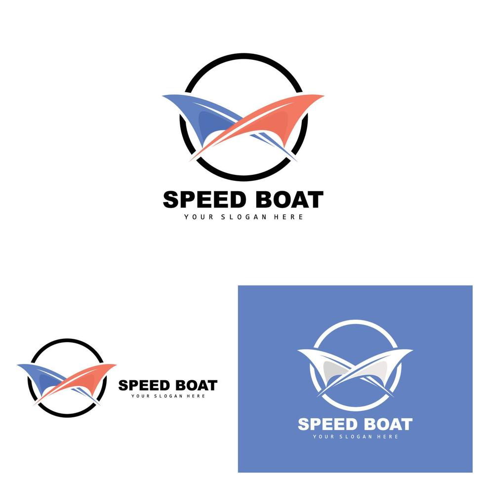 logotipo de buque de carga, vector de buque de carga rápida, velero, diseño para empresa de fabricación de buques, navegación fluvial, vehículos marinos, transporte, logística