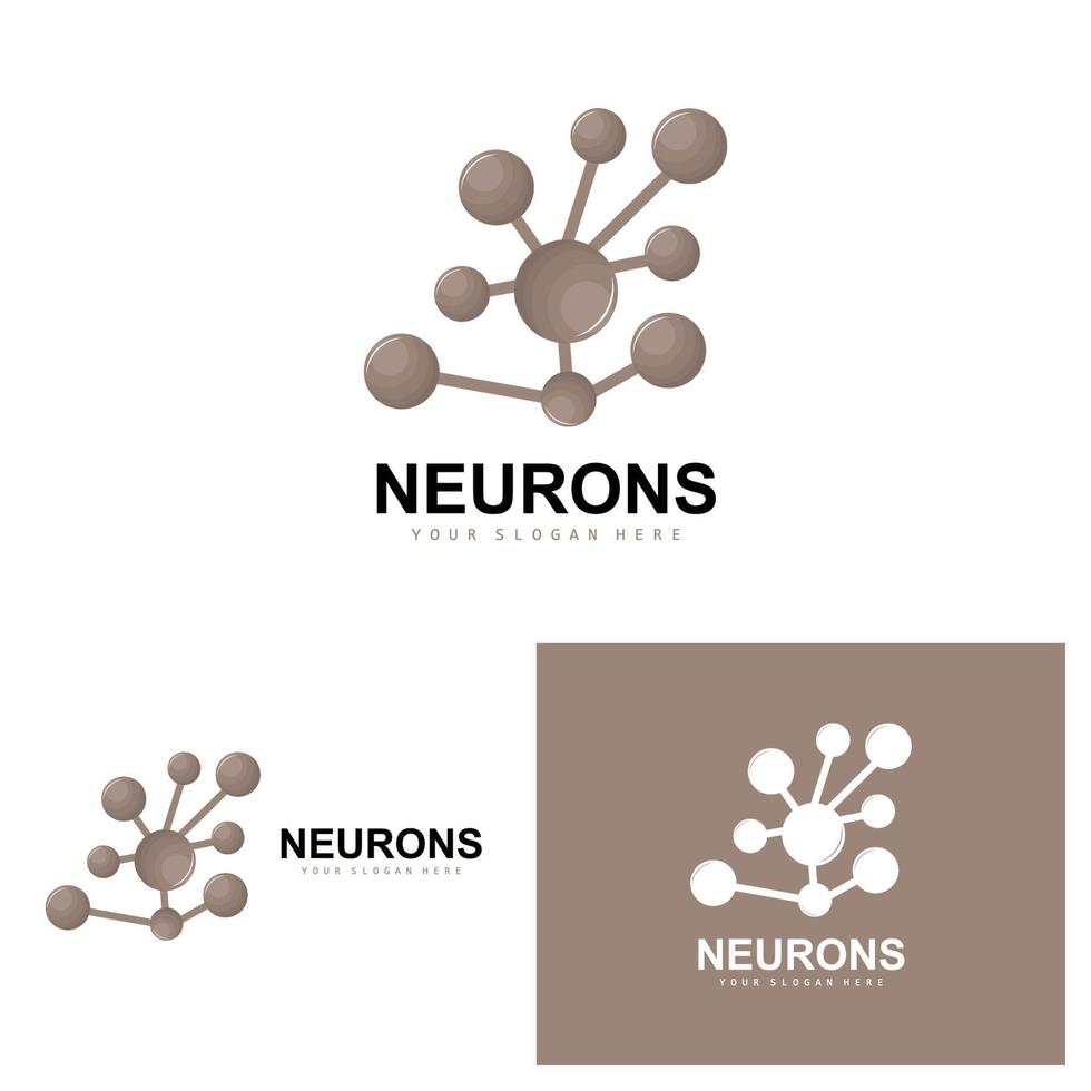 logotipo de neurona, diseño de logotipo de molécula, vector e ilustración de plantilla