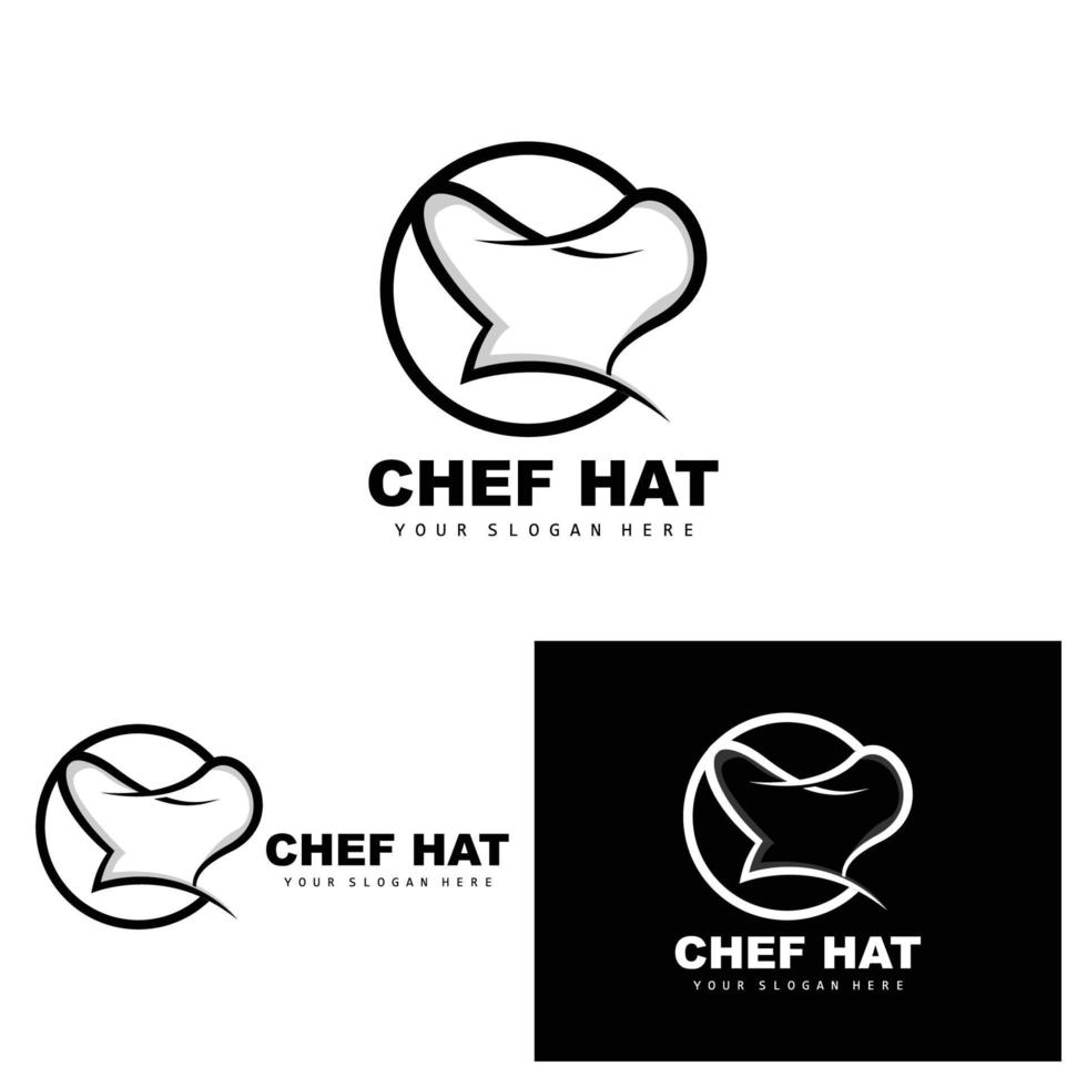 logotipo de sombrero de chef, vector de chef de restaurante, diseño para restaurante, catering, charcutería, panadería