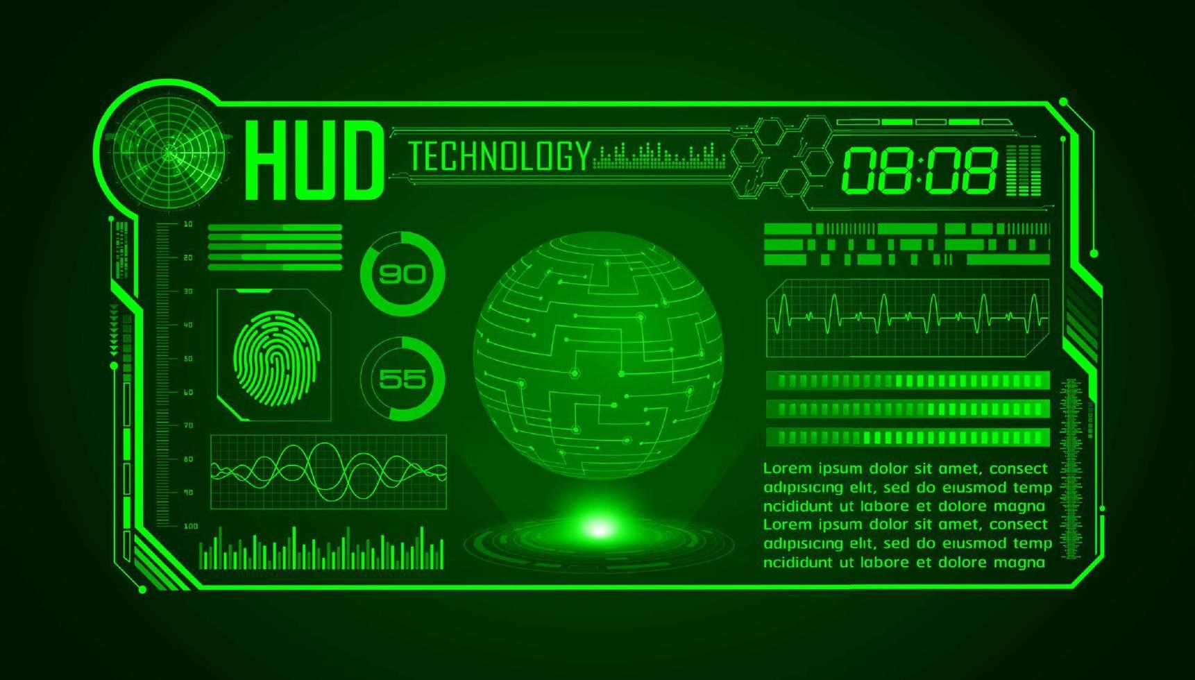 Modern HUD Technology Screen Background vector