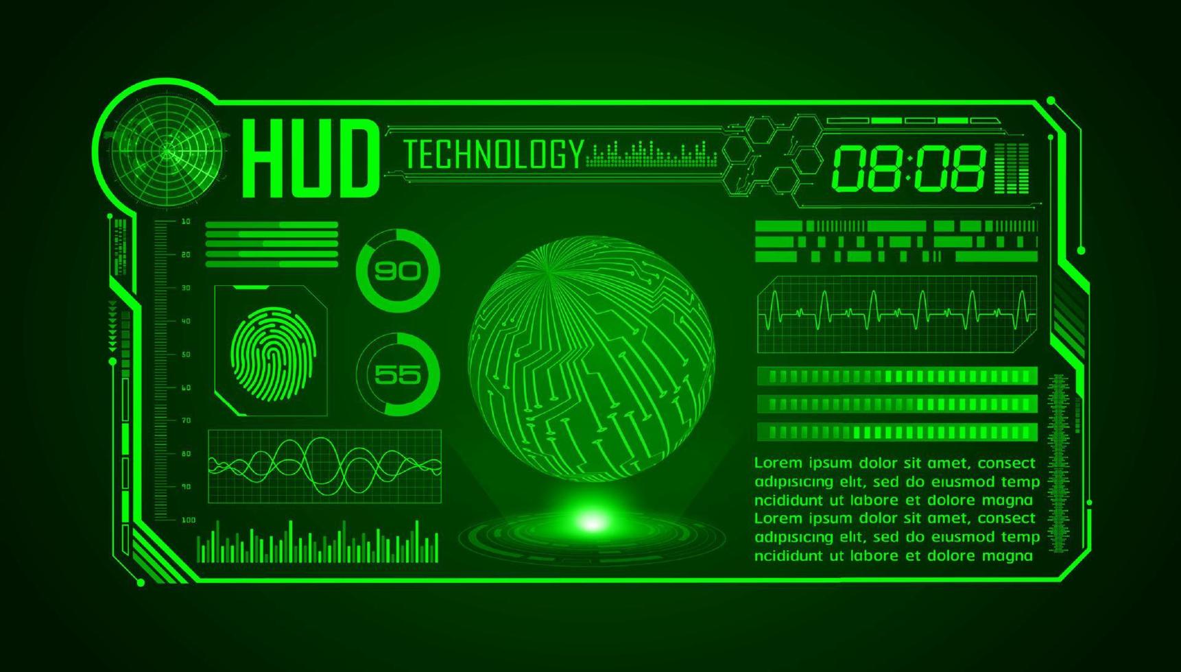 Modern HUD Technology Screen Background vector