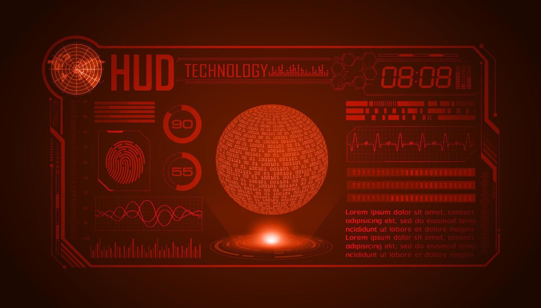 Modern HUD Technology Screen Background vector