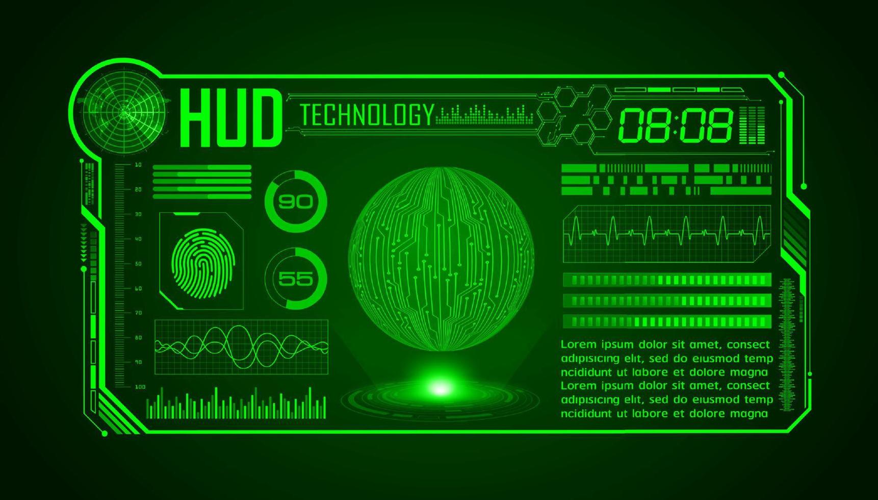 Modern HUD Technology Screen Background vector