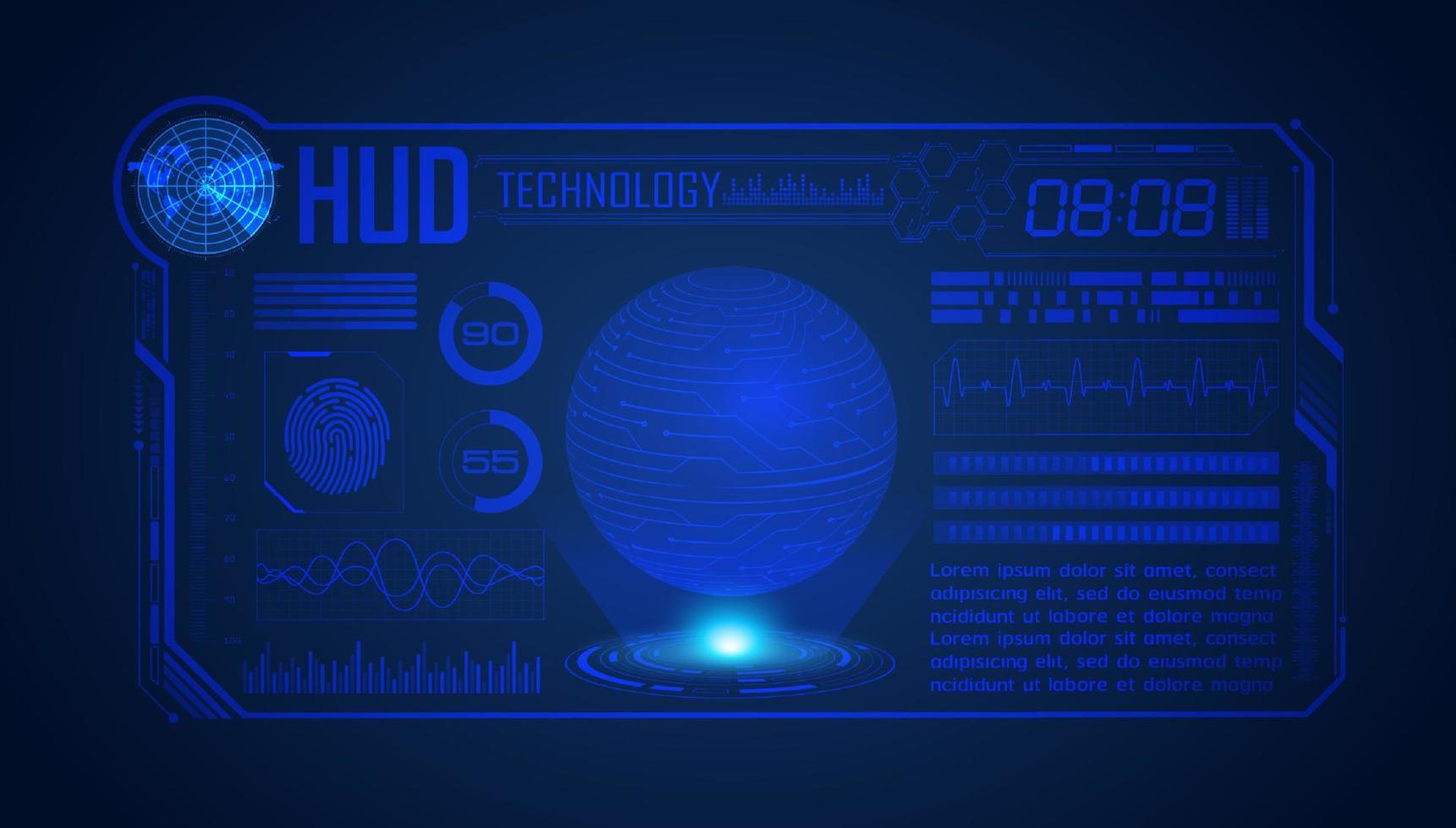 fondo de pantalla de tecnología hud moderna vector