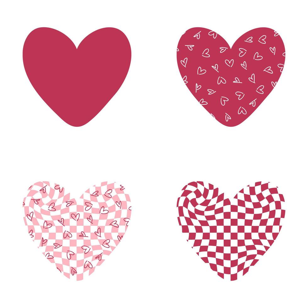 Heart-shaped patterns collection for Valentine Day. vector