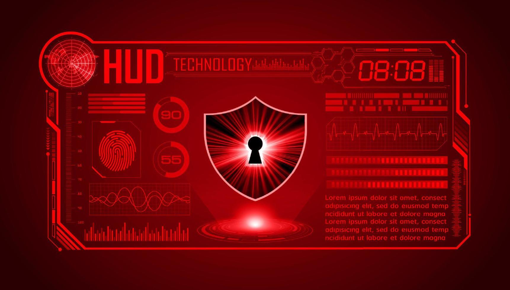 Modern HUD Technology Screen Background with lock vector