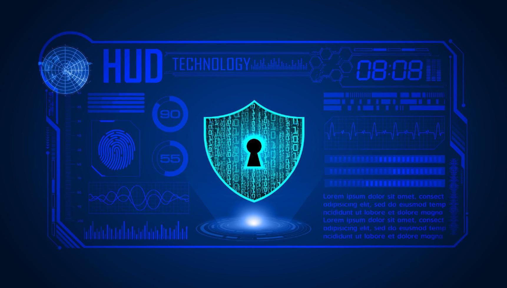 Modern HUD Technology Screen Background with lock vector