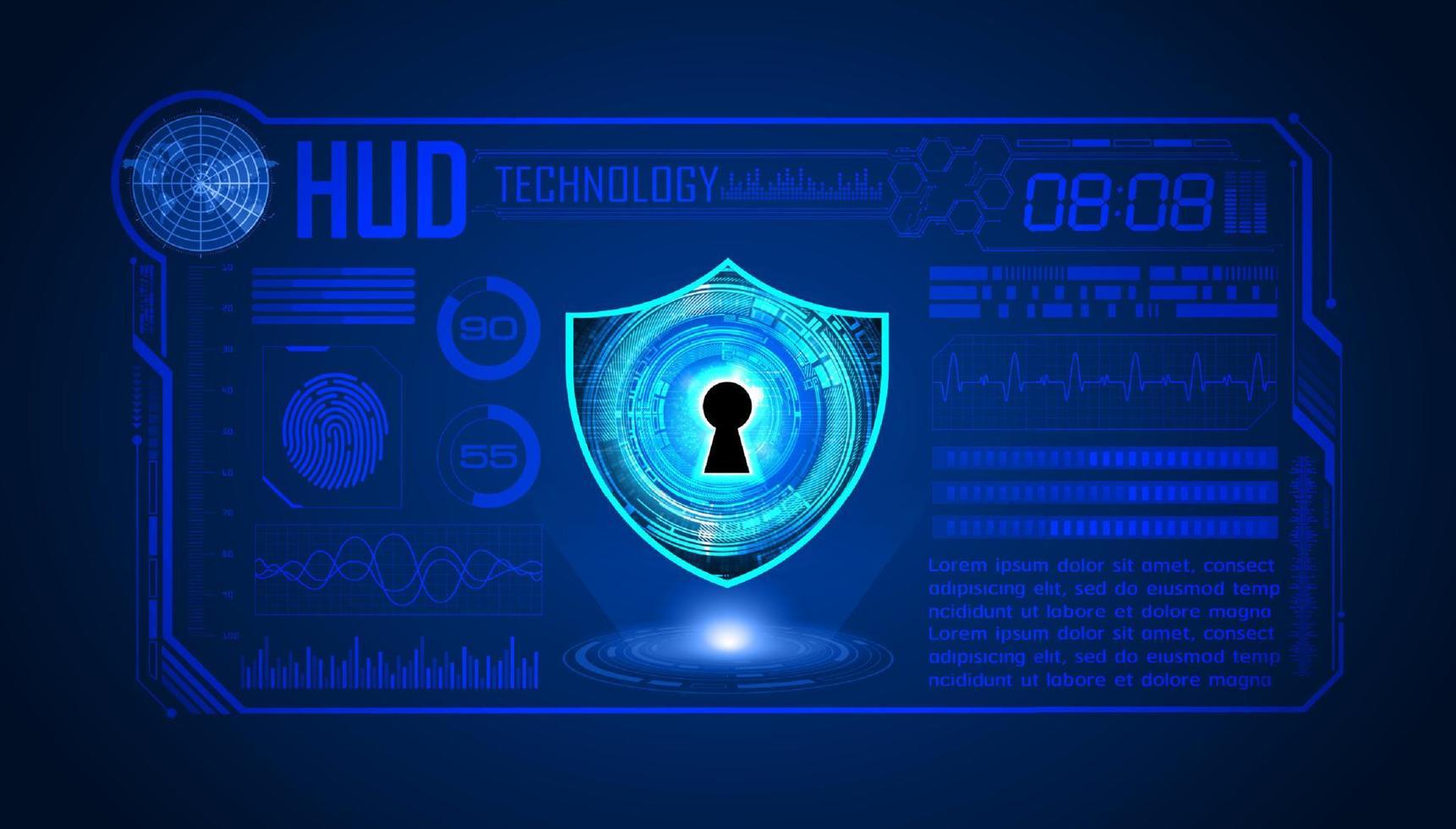 Modern HUD Technology Screen Background with lock vector