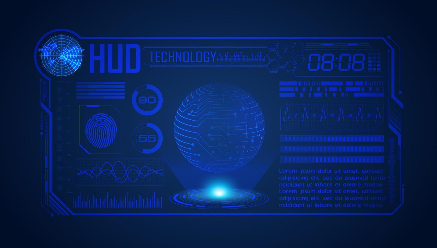 Modern HUD Technology Screen Background vector