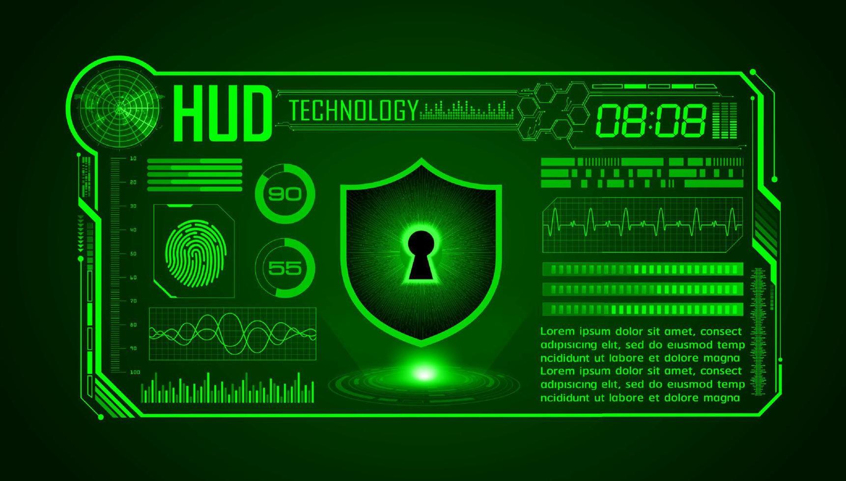 Modern HUD Technology Screen Background vector