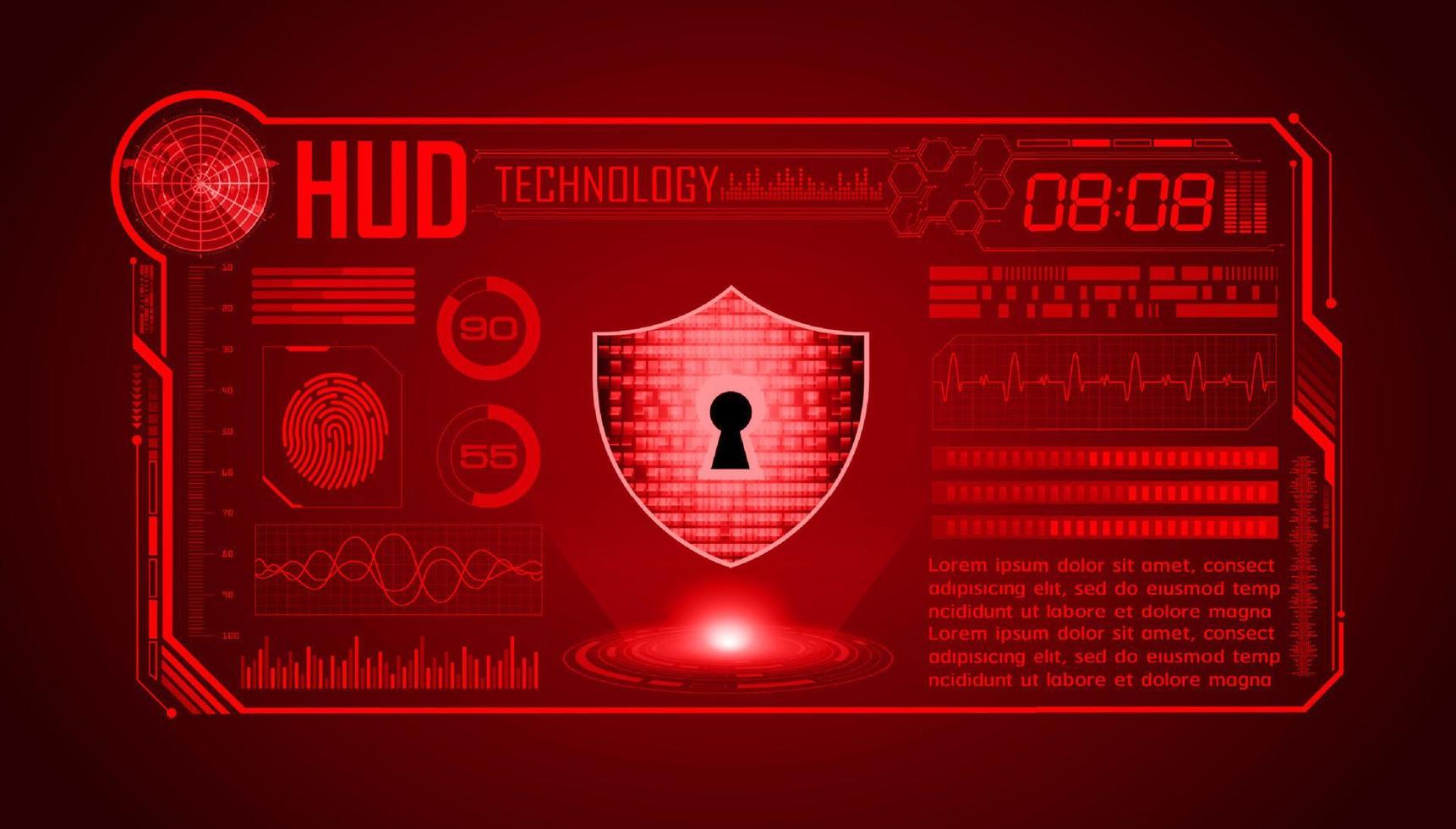 Modern HUD Technology Screen Background with lock vector