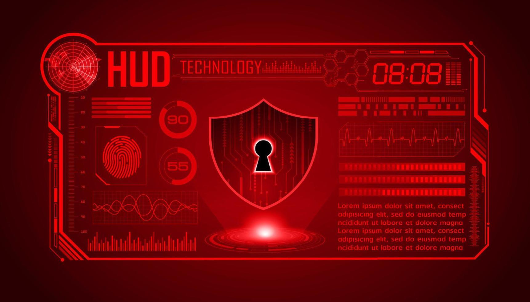 Modern HUD Technology Screen Background with lock vector