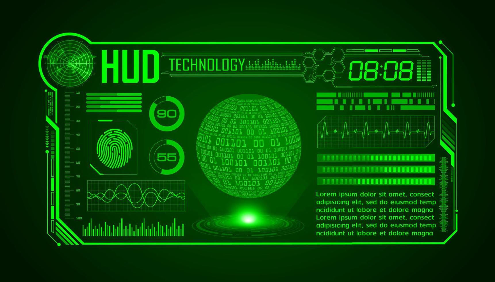 Modern HUD Technology Screen Background vector