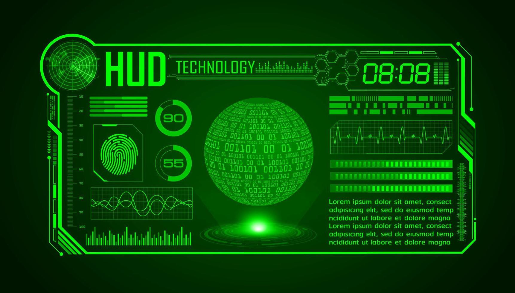 fondo de pantalla de tecnología hud moderna vector