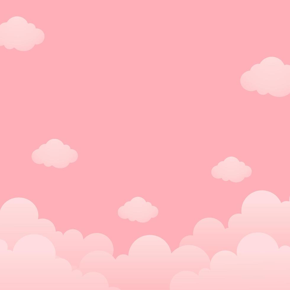 pink background with clouds illustration for valentines day celebration ...