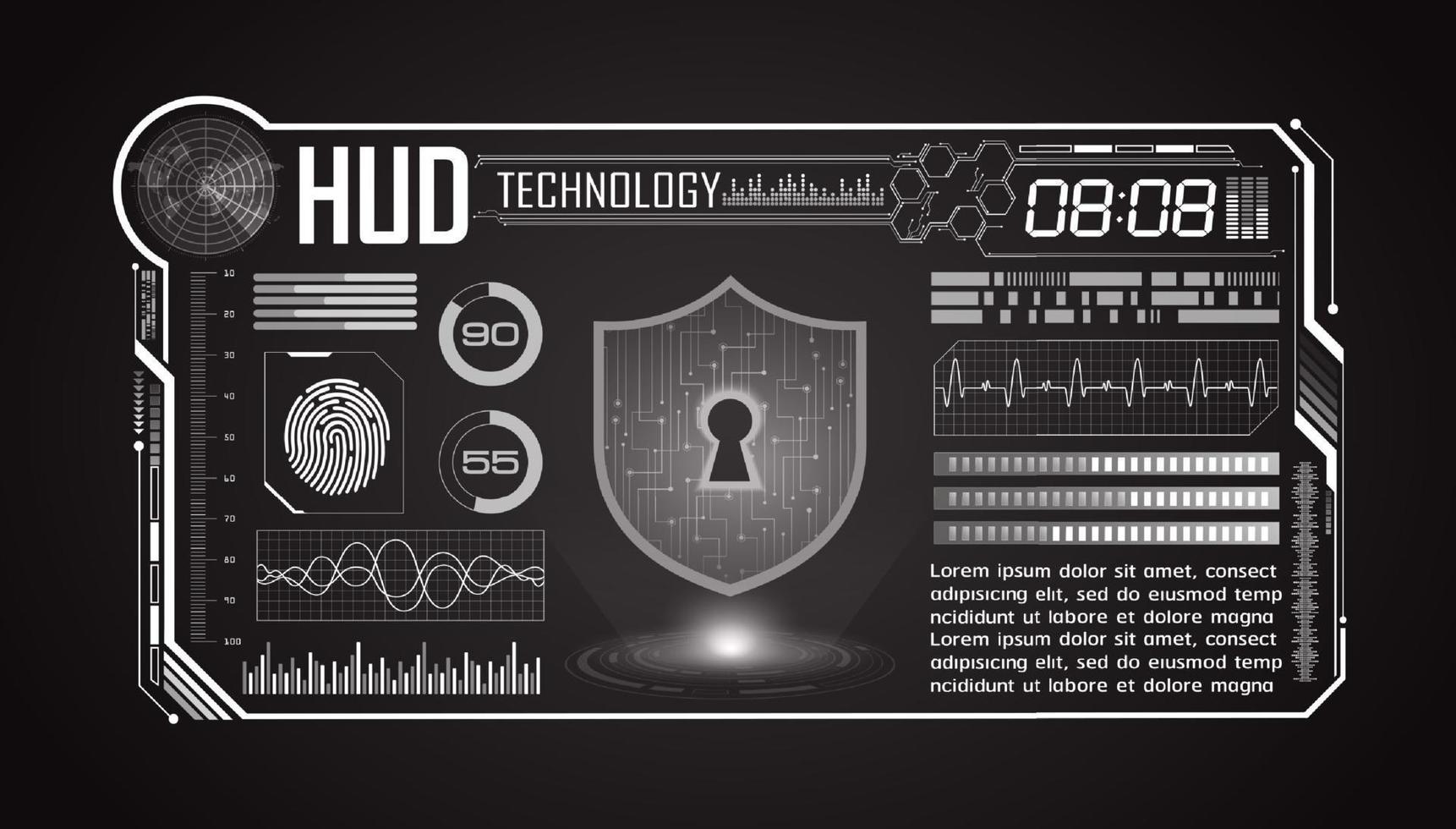 Modern HUD Technology Screen Background vector