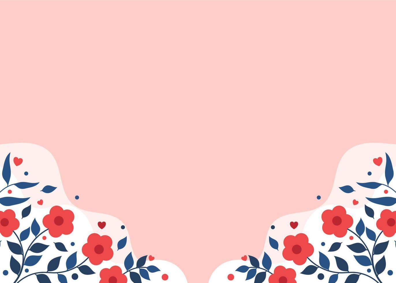 pink background with plant illustration vector