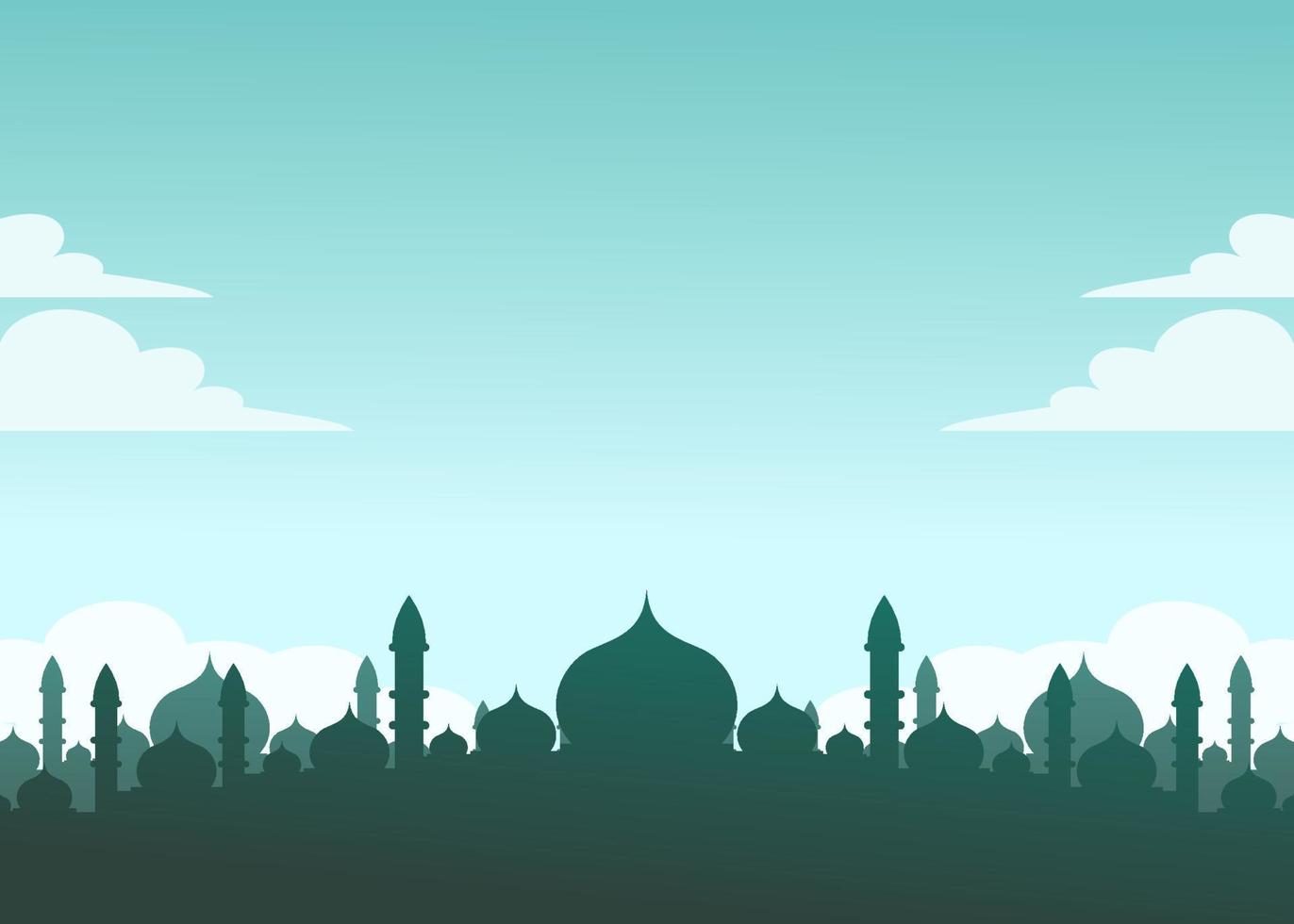 background design with Islamic theme. with illustrations of mosques. for the celebration of Islamic holidays vector