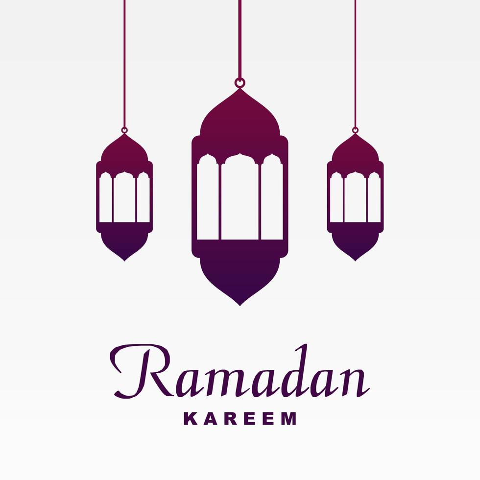 saludo de ramadan kareem con ilustración de linterna vector