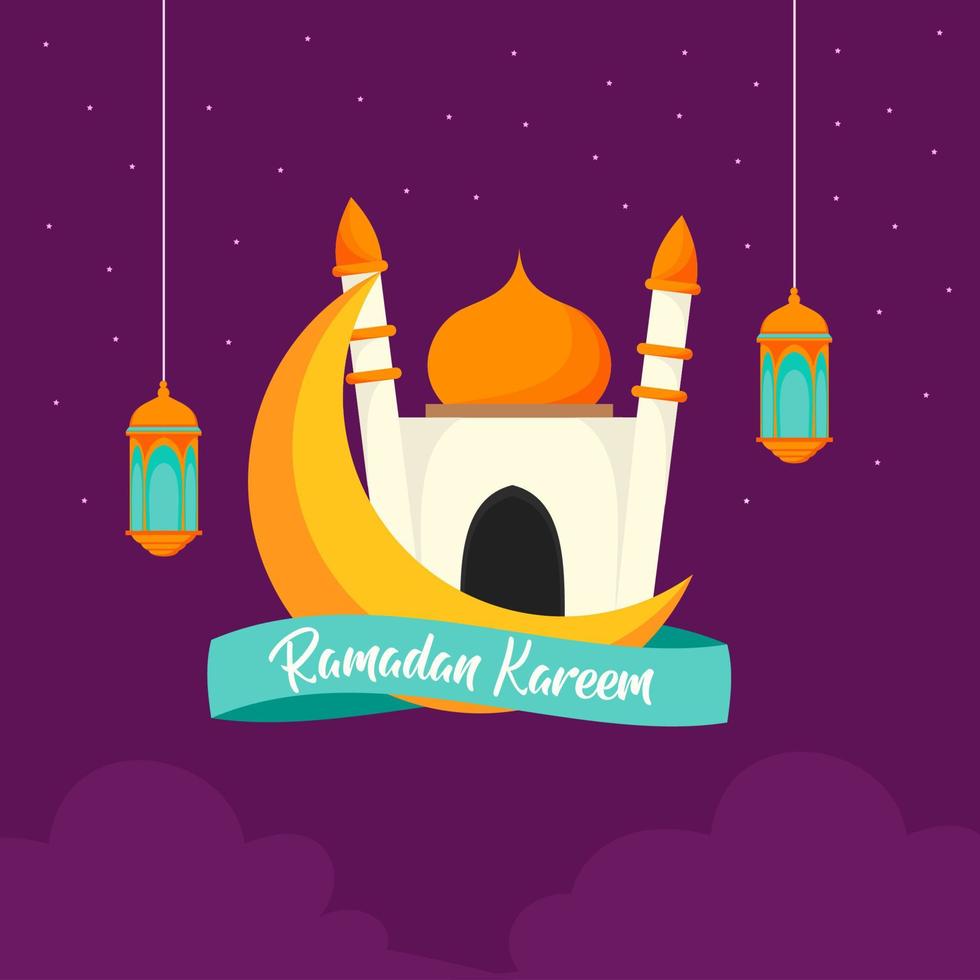 background design with Islamic theme. with illustrations of mosques. for the celebration of Islamic holidays vector