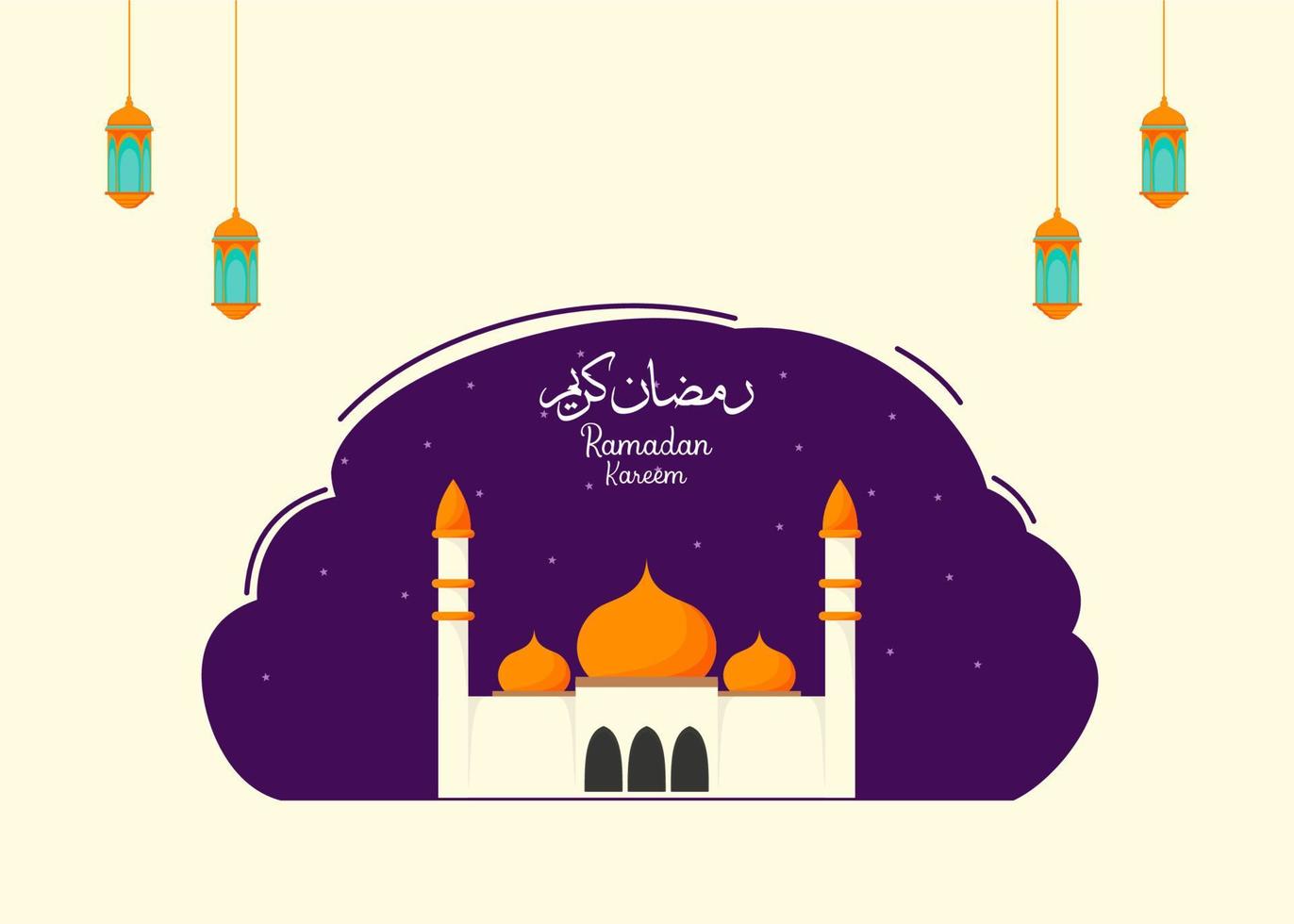 background design with illustration of mosque vector