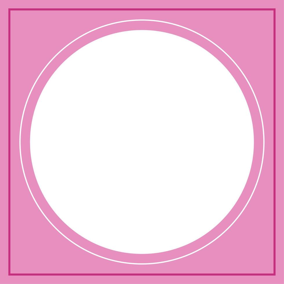 Pink and white circle background color with stripe line shape. Suitable for social media post and web internet ads. Template layout. Frame, boarder for text, picture, advertisement. Empty space. vector