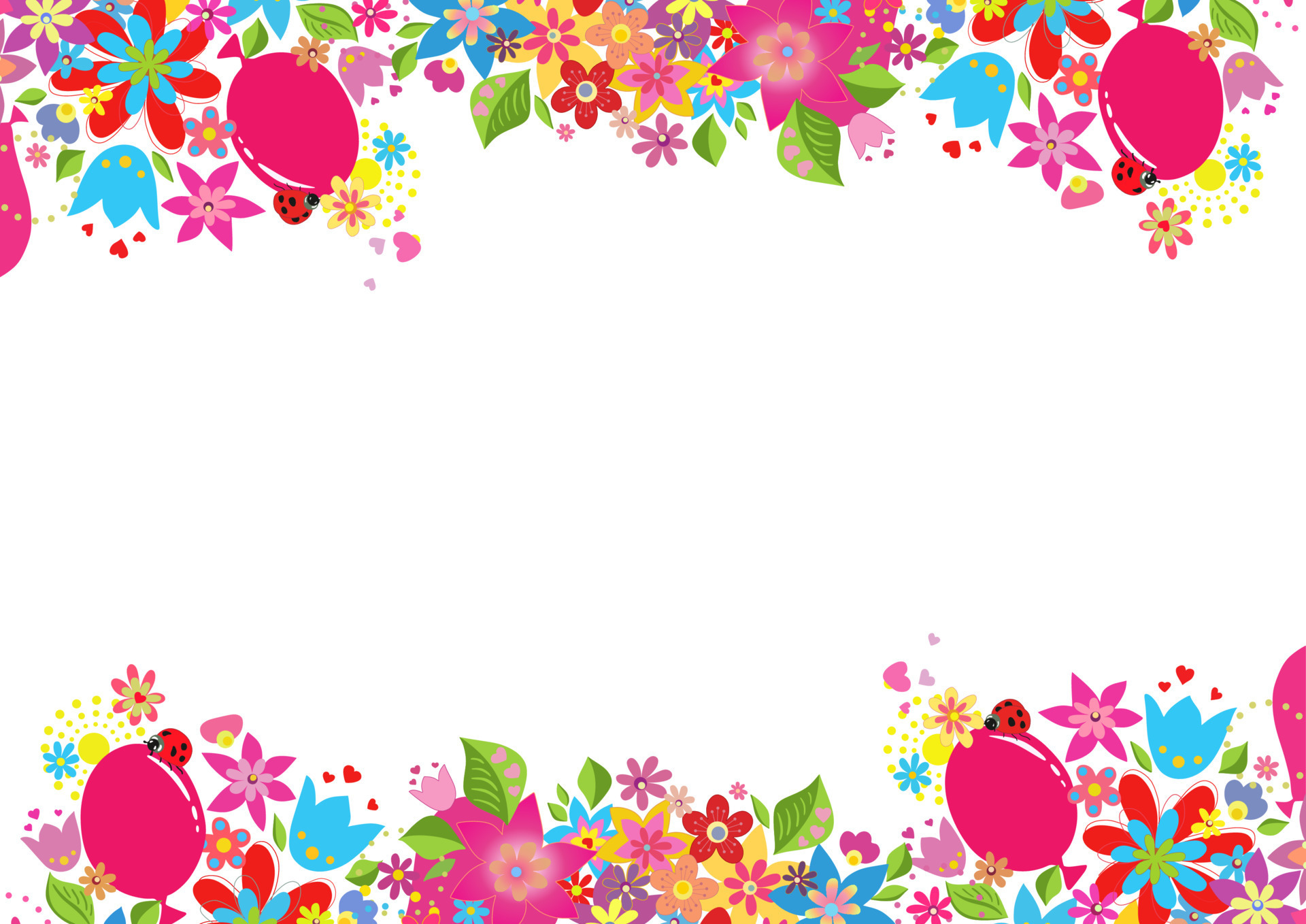 Colorful flower background. Beautiful banner floral and leaves template