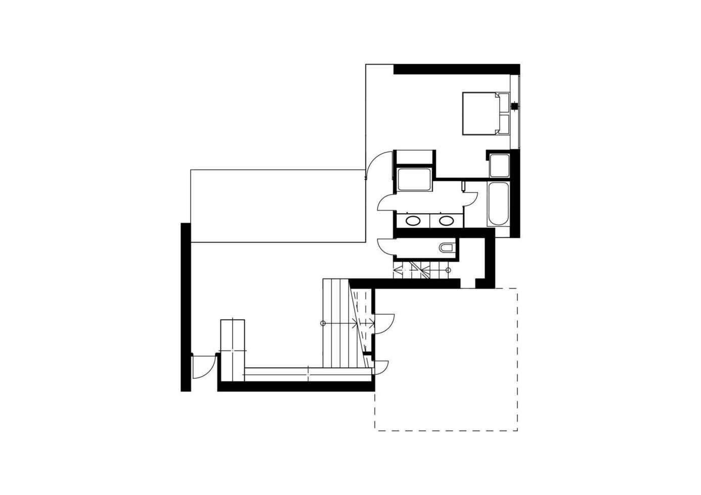 Plan of a house. Black and white drawing. vector