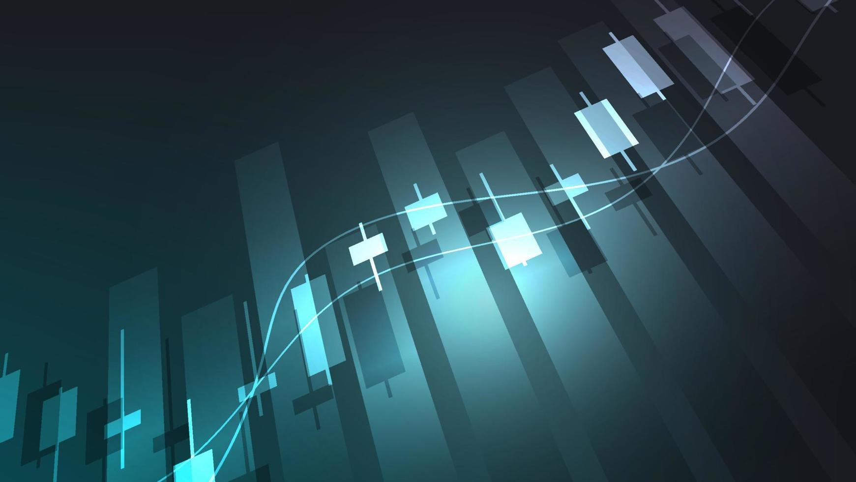 Economy and finance background concept. financial business statistics stock market candlesticks and bar chart vector