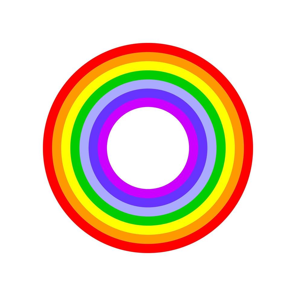 Colorful circular rainbow. Round shape. Emblem, symbol LGBT. vector