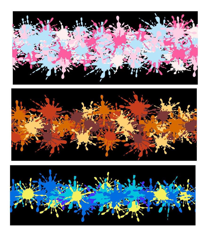 conjunto de bordes de manchas multicolores vector