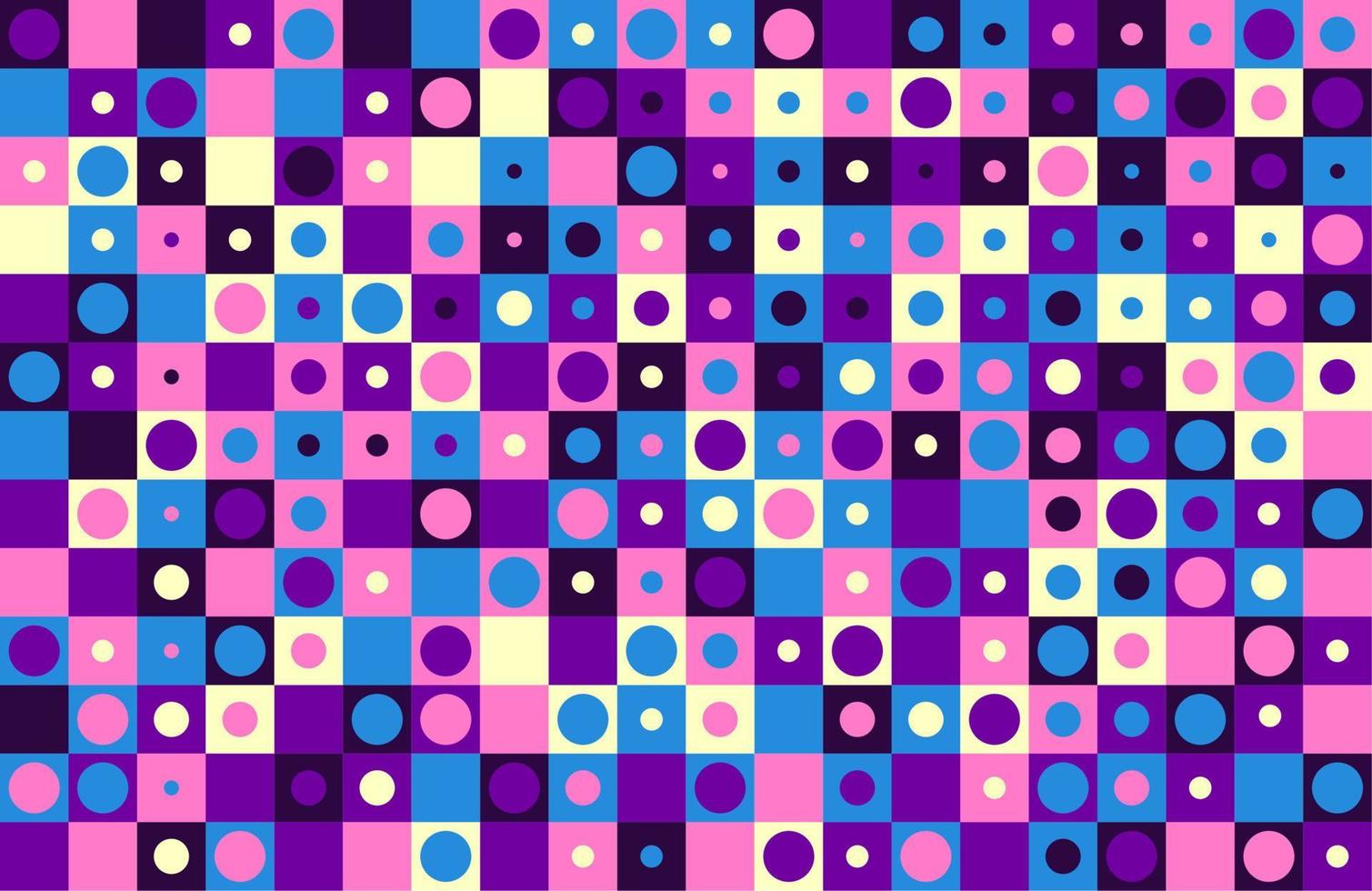 Colorful geometric shape mosaic background. Simple abstract seamless pattern. Squares and cirles. vector