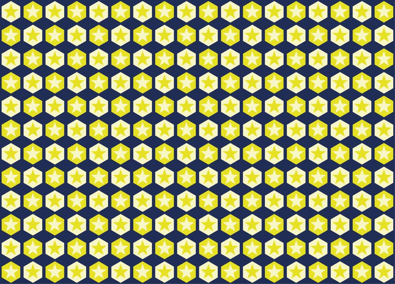 Blue background with yellow hexagons and stars. Seamless pattern. vector
