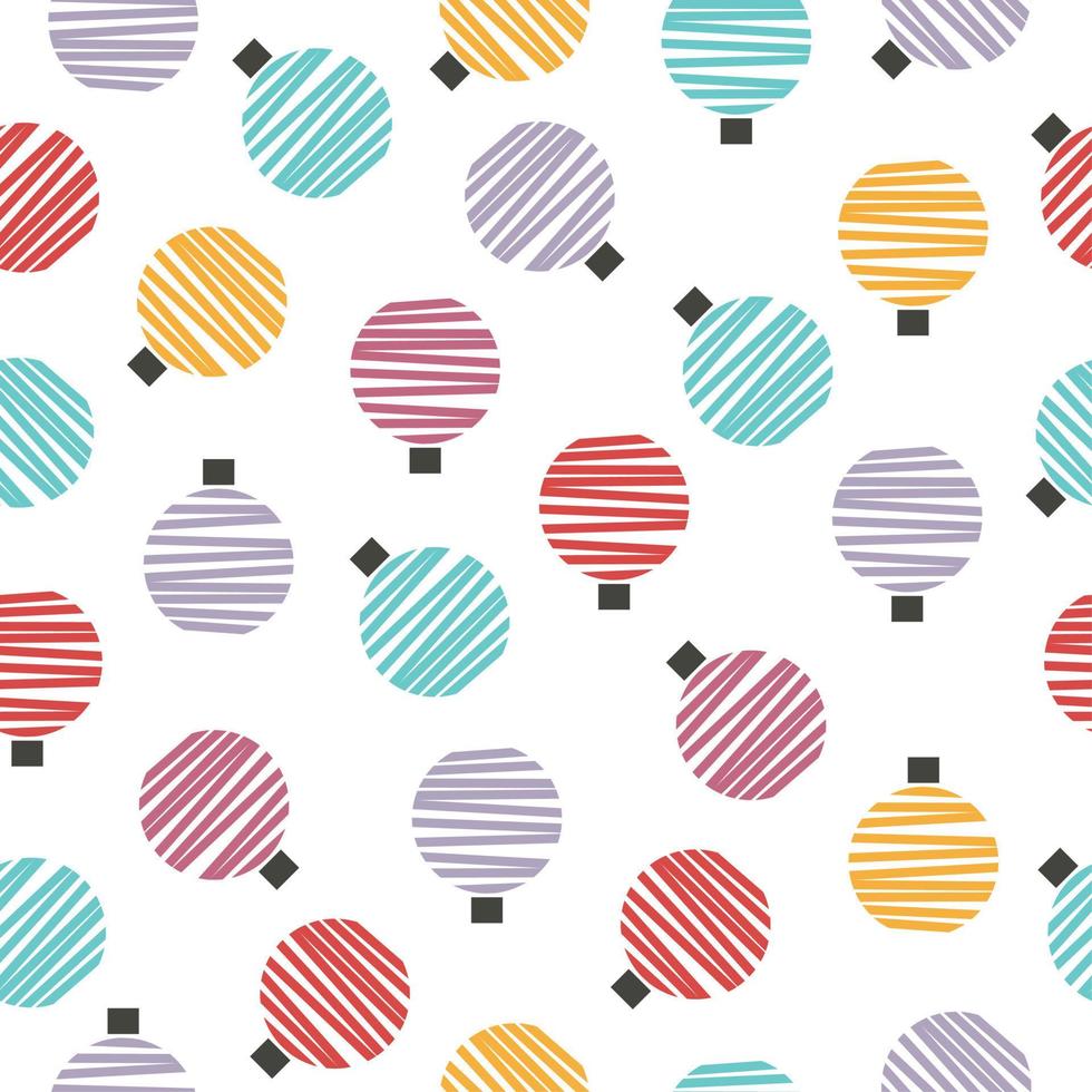Abstract Christmas tree balls seamless pattern. Happy New Year. vector