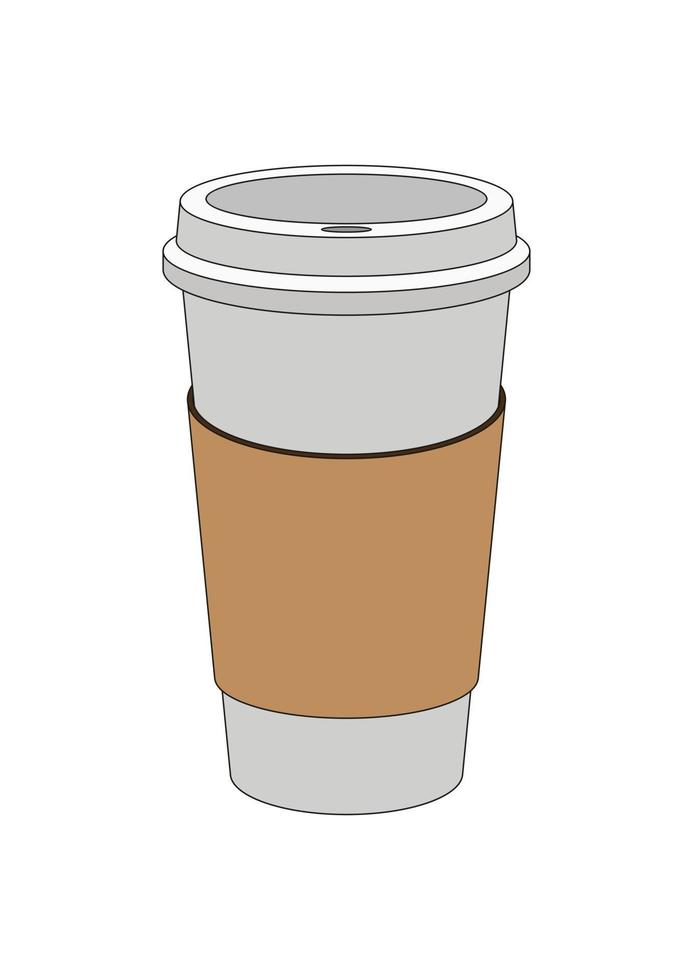 icono de vector de taza de café desechable aislado.