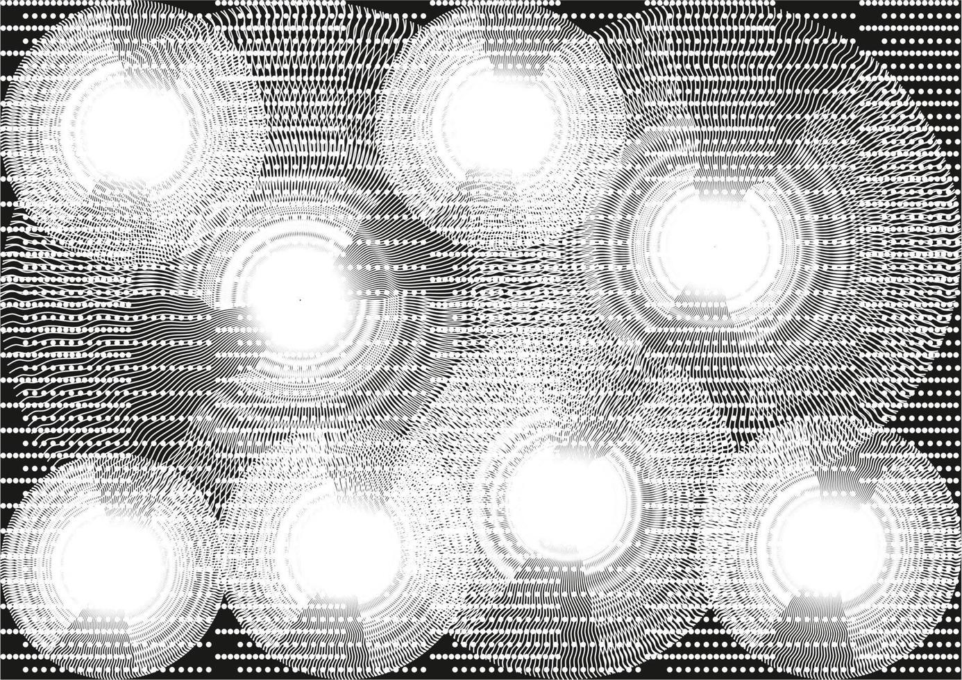 Digital pattern. Black and white 3d particles background design. vector