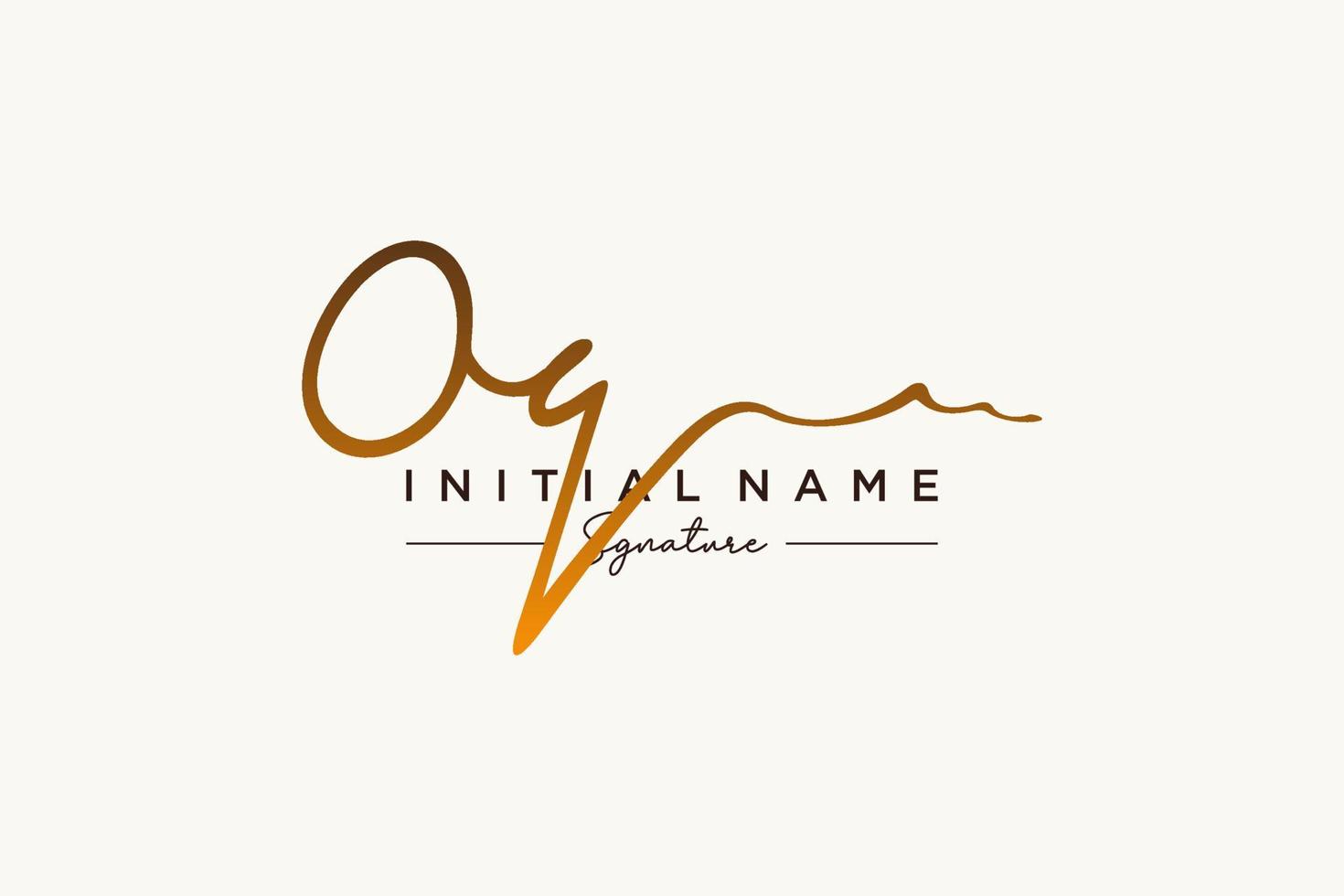 Initial OQ signature logo template vector. Hand drawn Calligraphy lettering Vector illustration.